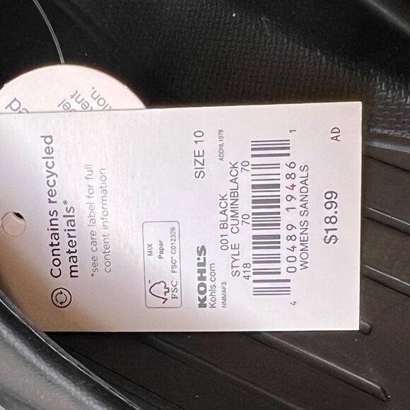 SO Women Size 10 Black Open-Toe Slide Sandals Comfortable Lightweight Slip-On - Picture 2 of 15